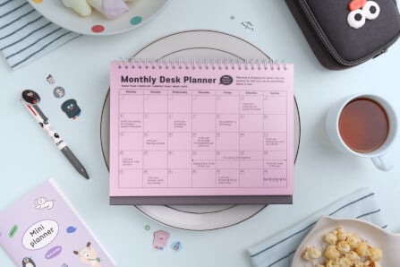 สมุดแพลนเนอร์แบบตั้งโต๊ะ Ropamoda month Desk planner สีชมพู_5